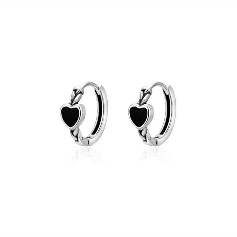 Black Heart Earrings