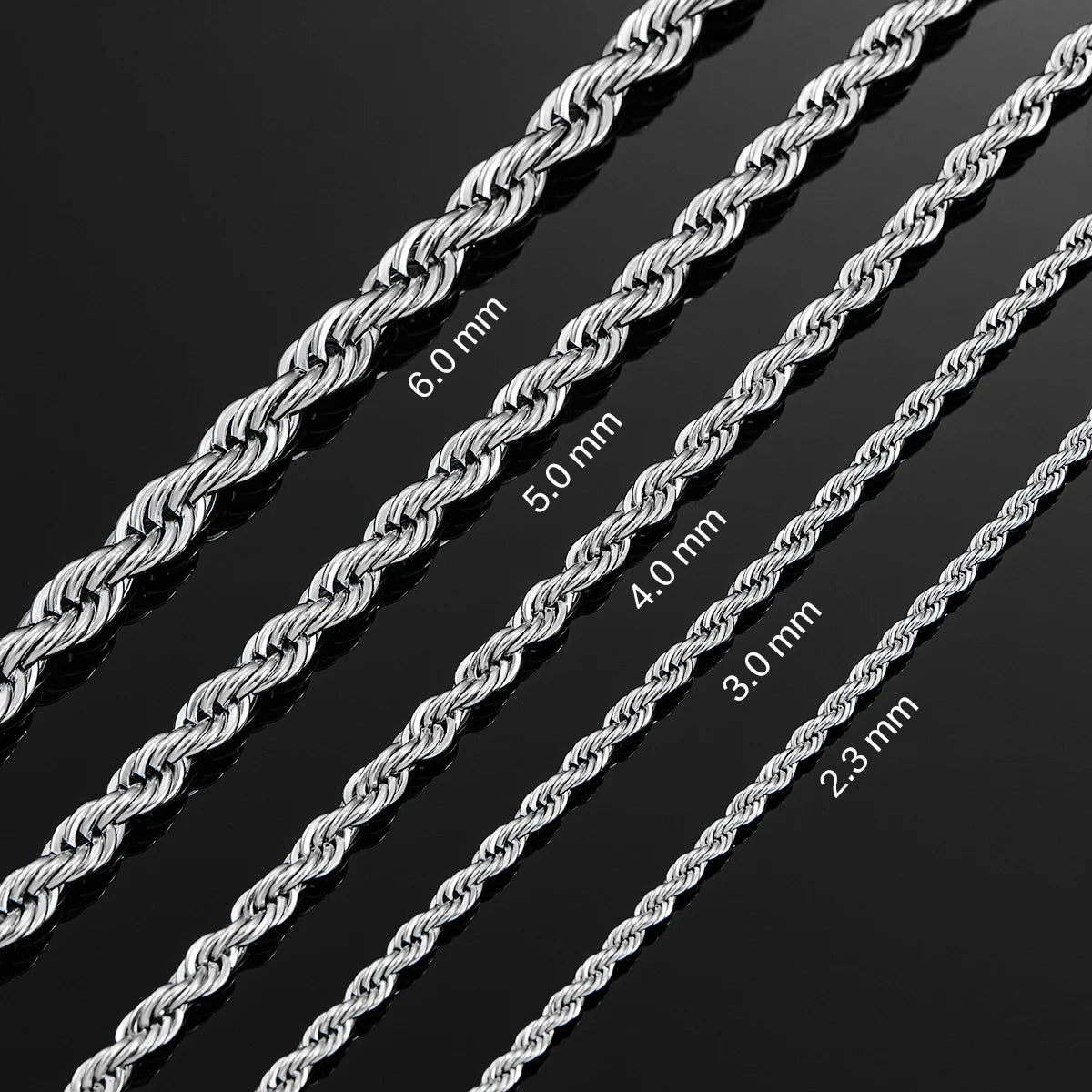 Silver twisted necklace