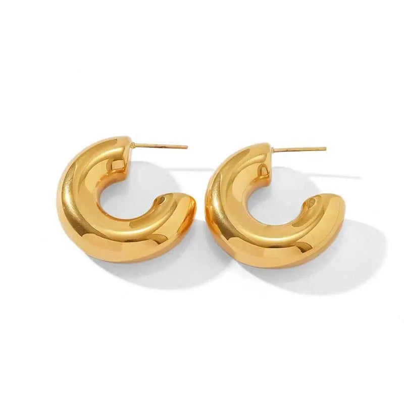 Steel Chunky C earring