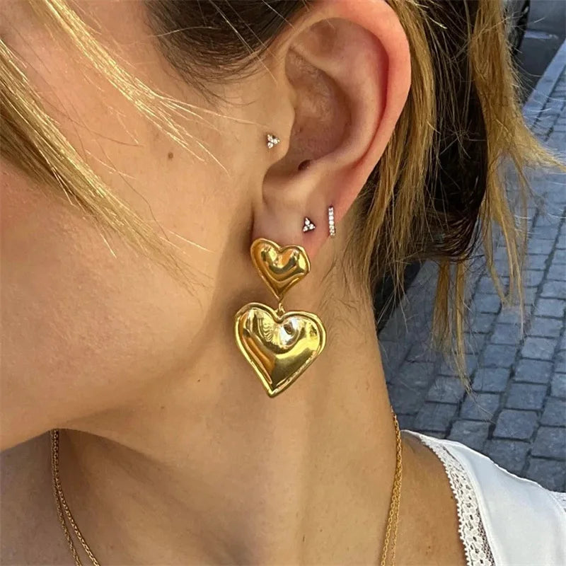 Double Heart earring