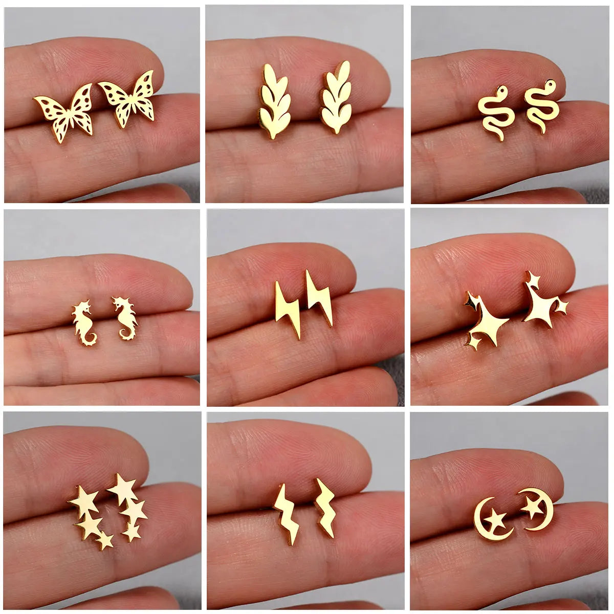 Multiple mini earrings